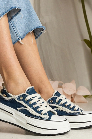 Trampki blu da donna con suola alta Kallara 2