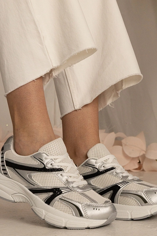 Sneakers argento da donna sportive...