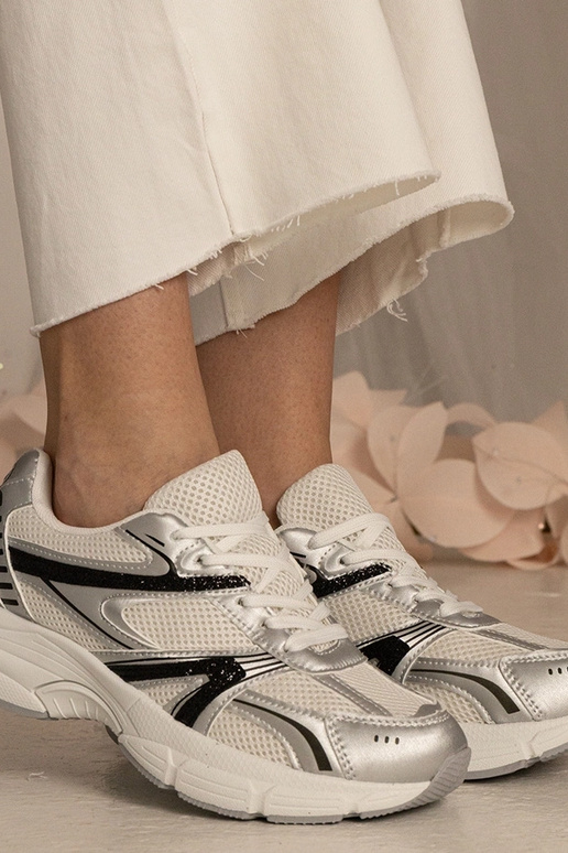 Sneakers argento da donna sportive...