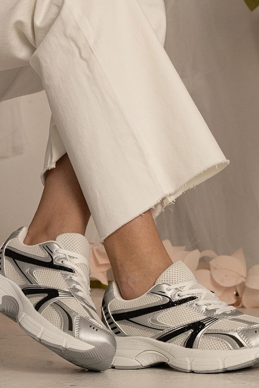 Sneakers argento da donna sportive...