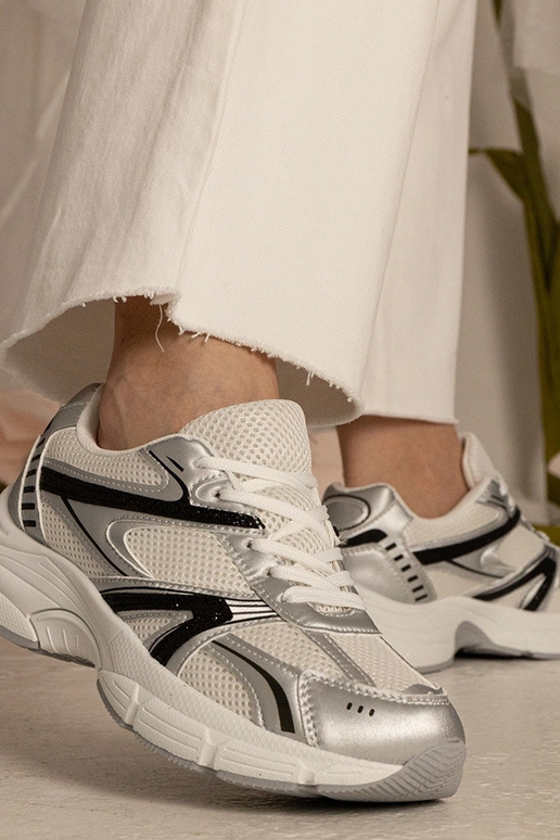 Sneakers argento da donna sportive...