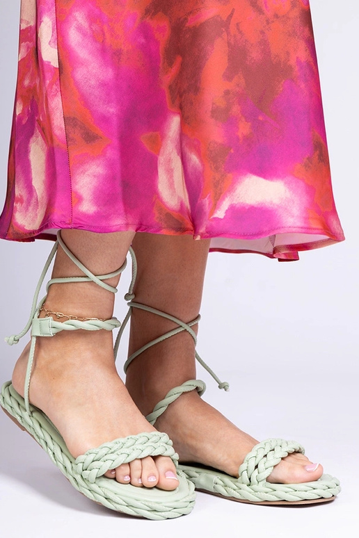 Sandali intrecciati verdi da donna...