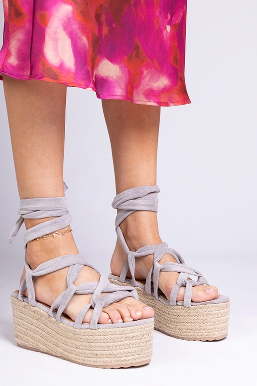 Sandali grigi tipo espadrillas con...