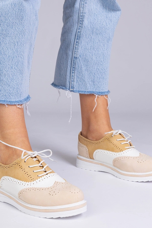 Oxfords classici color sabbia, „Toddi" Oxfords classici color sabbia, „Toddi"