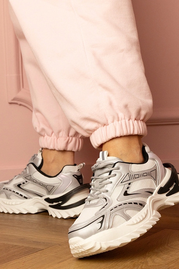 Scarpe sportive argentate femminili su piattaforma spessa Lirana 2