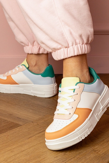 Scarpe sportive arancioni femminili su piattaforma Luneta 2