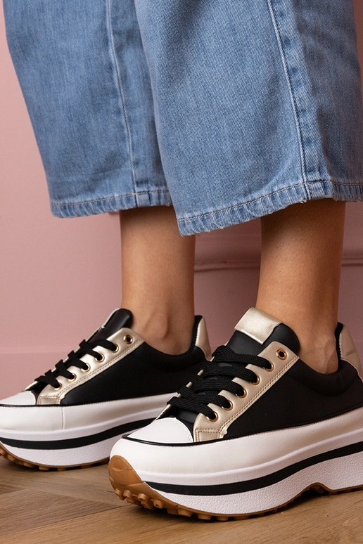 Kerita sneakers nere con zeppa