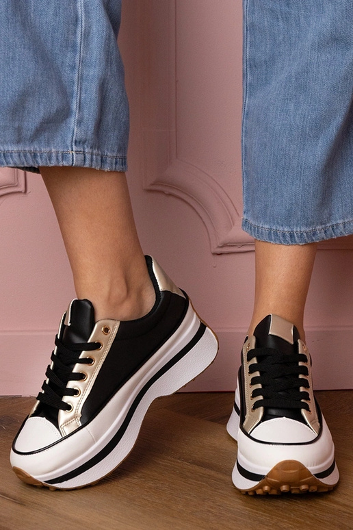 Kerita sneakers nere con zeppa