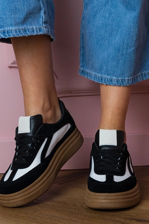 Kamela sneakers nere con zeppa alta