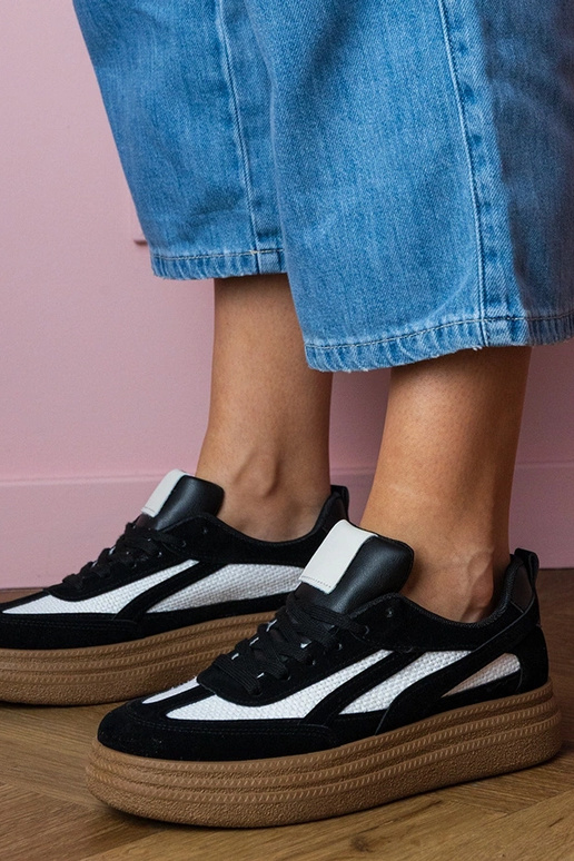 Kamela sneakers nere con zeppa alta