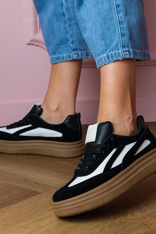 Kamela sneakers nere con zeppa alta