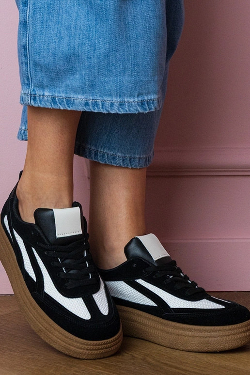 Kamela sneakers nere con zeppa alta