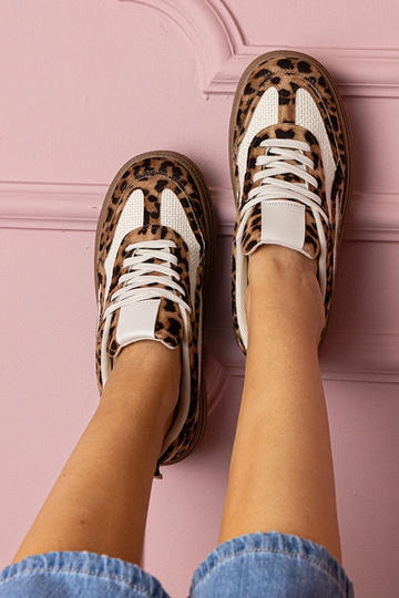 Kamela sneakers con motivo animale e zeppa alta