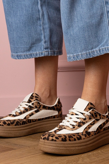 Kamela sneakers con motivo animale e zeppa alta 2