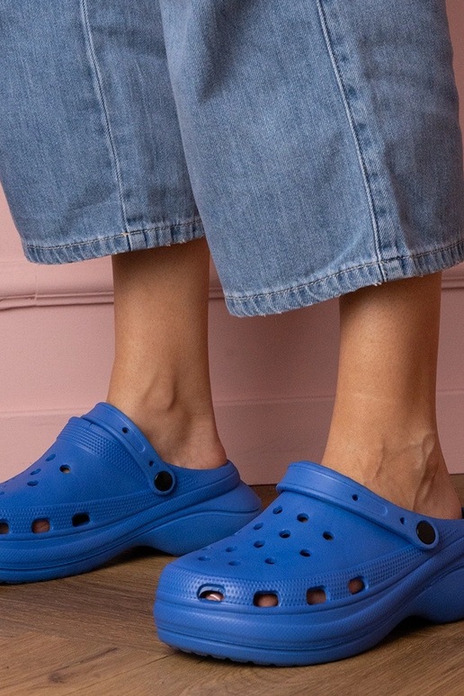 Kameris ciabatte chiuse blu con zeppa