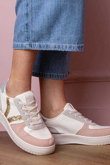 Blona scarpe sportive multicolori con decorazione di paillettes 2