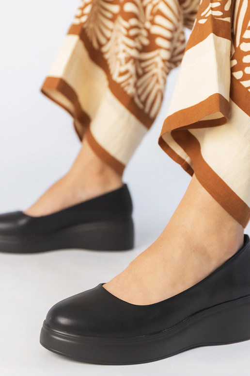 Scarpe nere con plateau in ecopelle,...