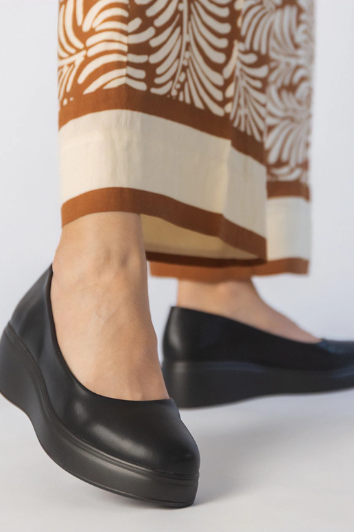 Scarpe nere con plateau in ecopelle,...