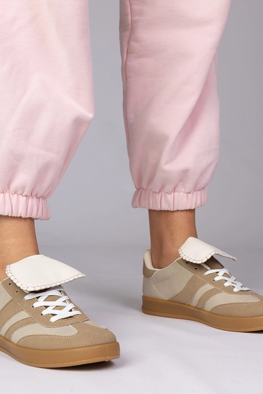 Scarpe sportive color sabbia da...