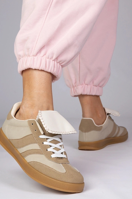 Scarpe sportive color sabbia da...