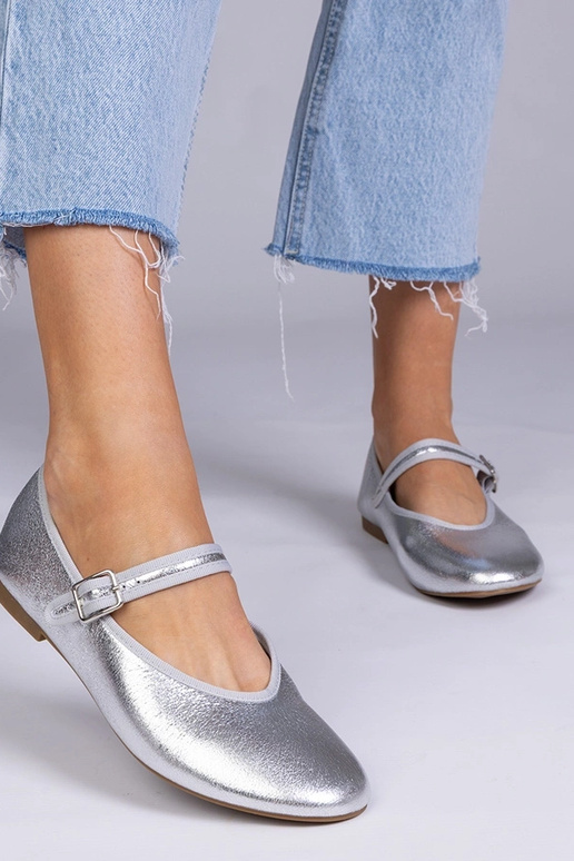 Ballerine argento da donna con...
