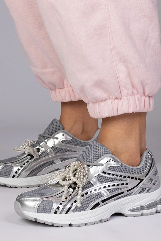 Scarpe sportive argento con...