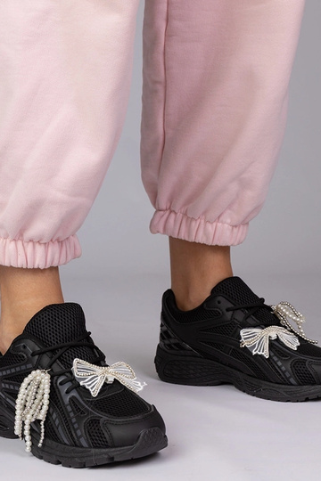 Scarpe sportive nere con decorazioni removibili, "Lekrus"