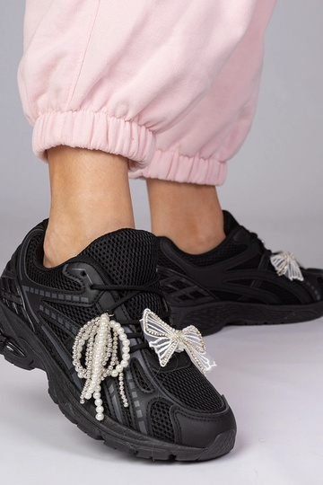 Scarpe sportive nere con decorazioni removibili, "Lekrus" 2