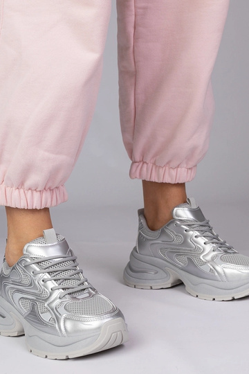 Scarpe sportive argento con...