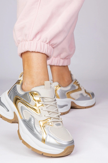 Scarpe sportive oro con... 2