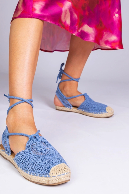 Sandali blu espadrillas con tacco...