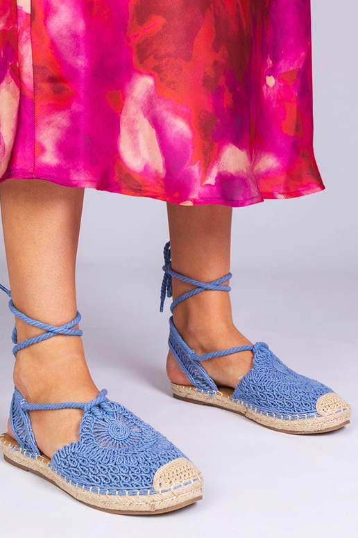 Sandali blu espadrillas con tacco...