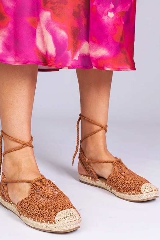 Sandali marroni espadrillas con tacco...