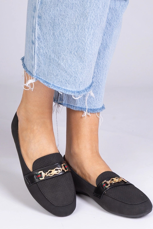 Mocassini neri in suede sintetico con...