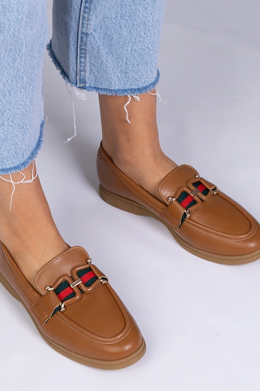 Mocassini color sabbia in pelle...