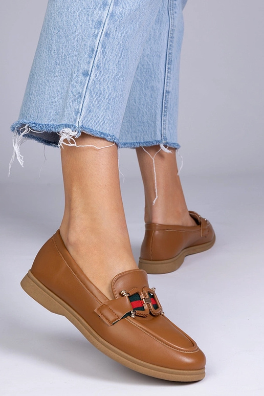 Mocassini color sabbia in pelle...