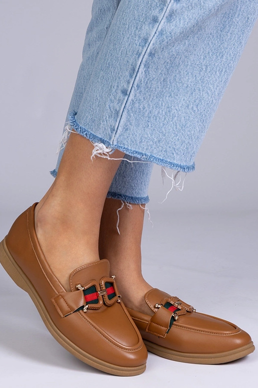 Mocassini color sabbia in pelle...