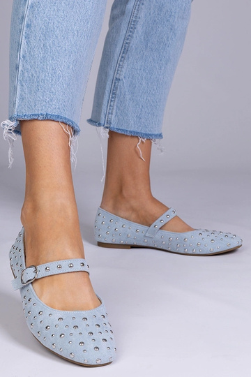 Ballerine blu con borchie e...