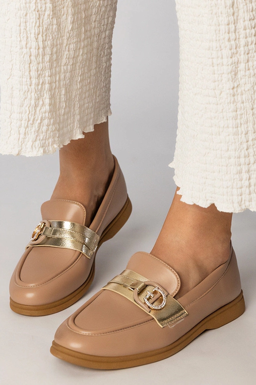 Mocassini cremosi in eco-pelle con...