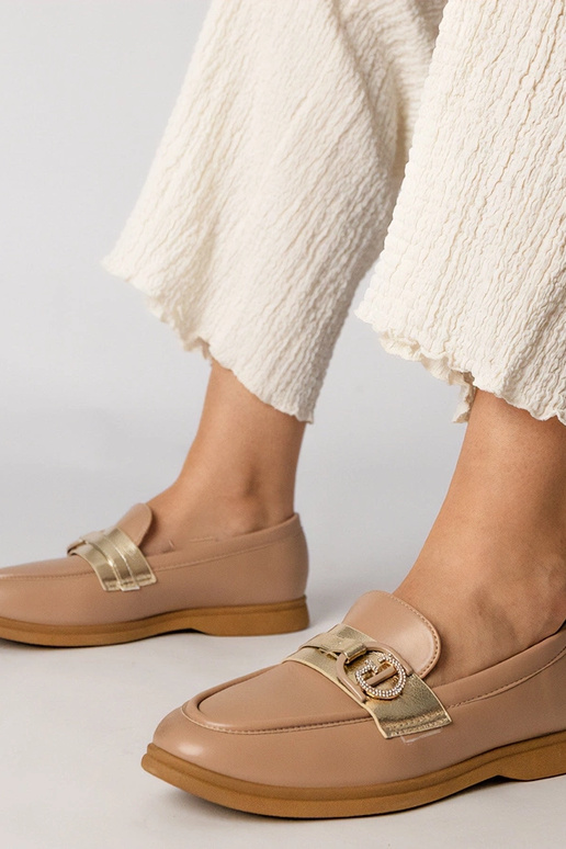 Mocassini cremosi in eco-pelle con...