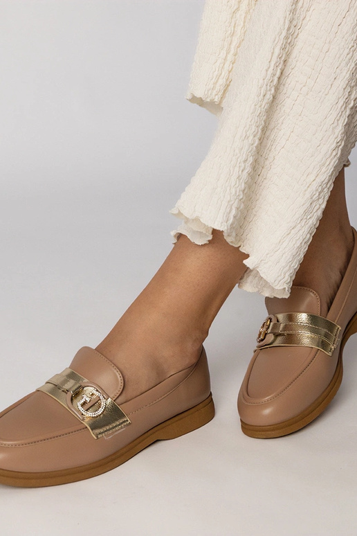 Mocassini cremosi in eco-pelle con...