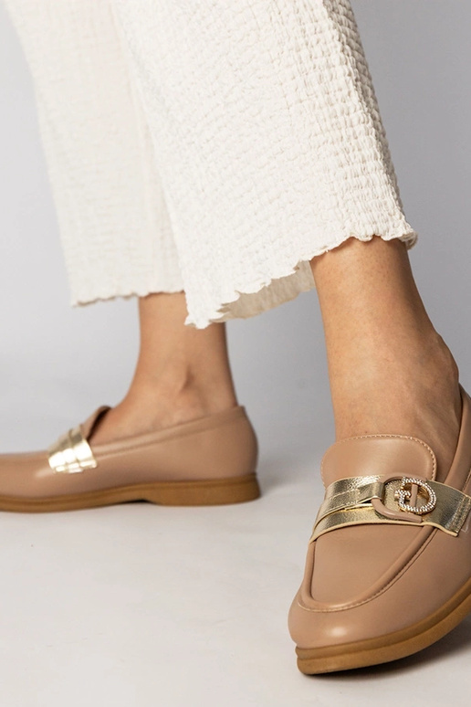 Mocassini cremosi in eco-pelle con...