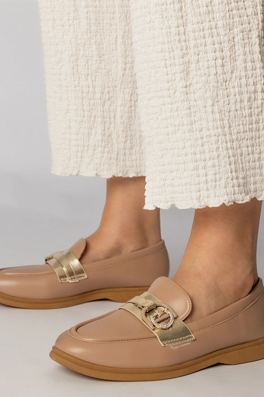 Mocassini cremosi in eco-pelle con...