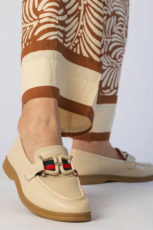 Mocassini cremosi in eco-pelle con... Mocassini cremosi in eco-pelle con...