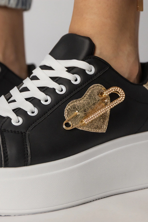 Scarpe sportive nere con tacco a...