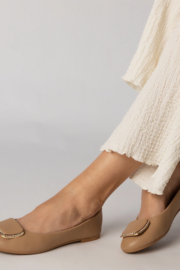 Ballerine marroni da donna con pietre di zirconio, "Bejla" 2