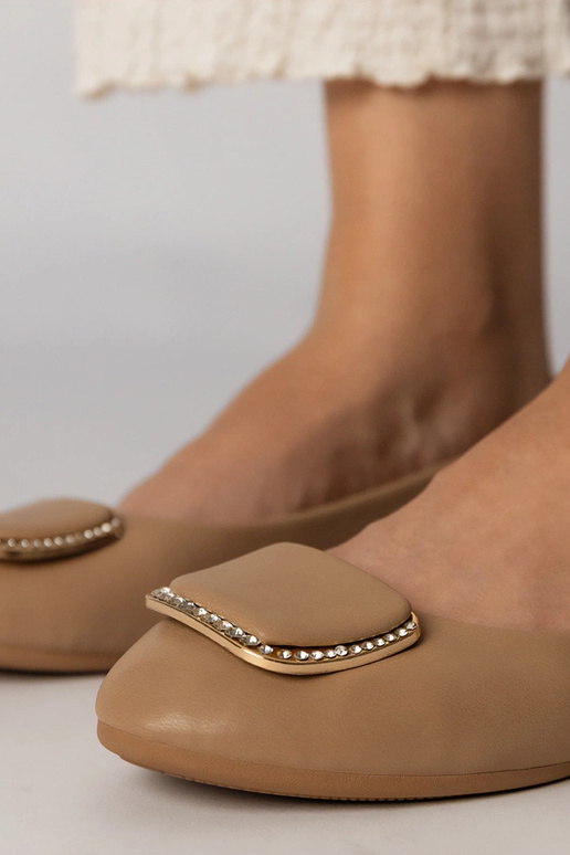 Ballerine marroni da donna con pietre...