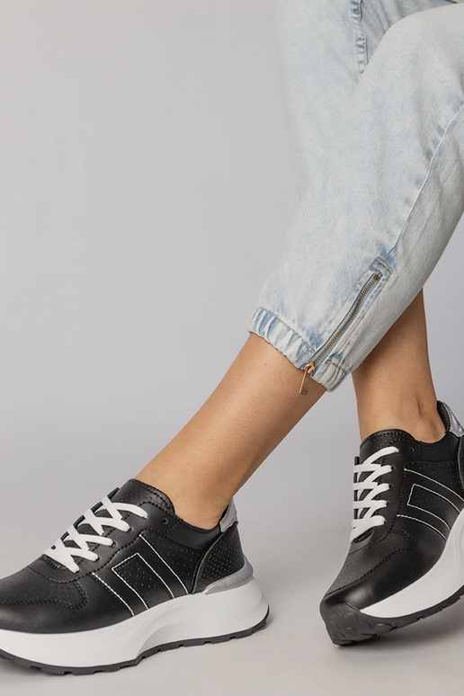 Scarpe sportive nere con inserto...