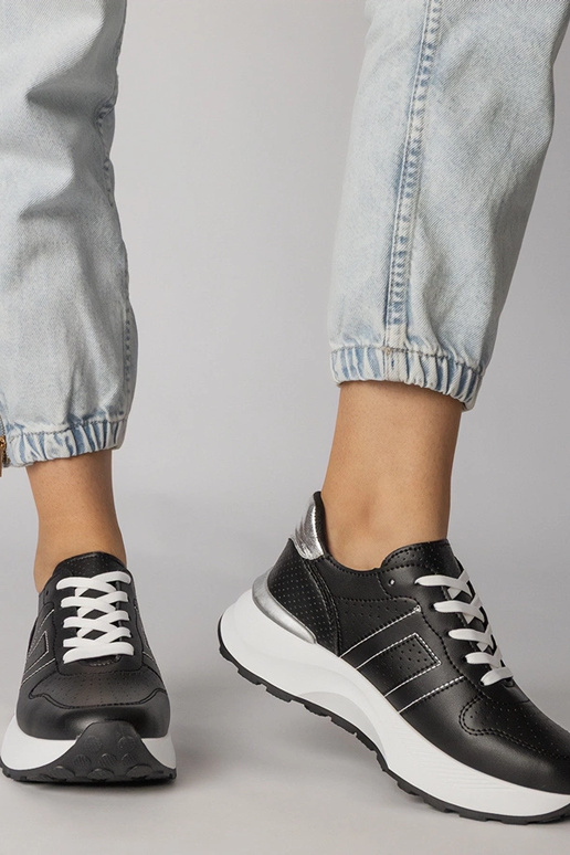 Scarpe sportive nere con inserto...