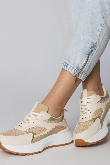 Scarpe sportive color sabbia con inserti a intreccio, „Berlisa" 2
